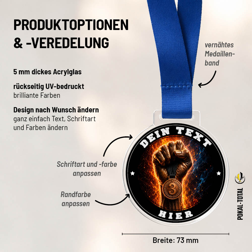 Signature Medaille Dritter Platz: Maßübersicht und Gestaltungsoptionen