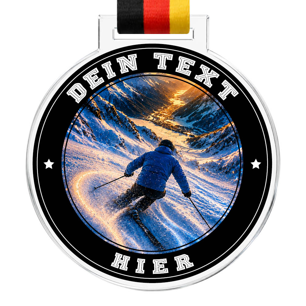 Signature Medaille Skifahren – Produktansicht