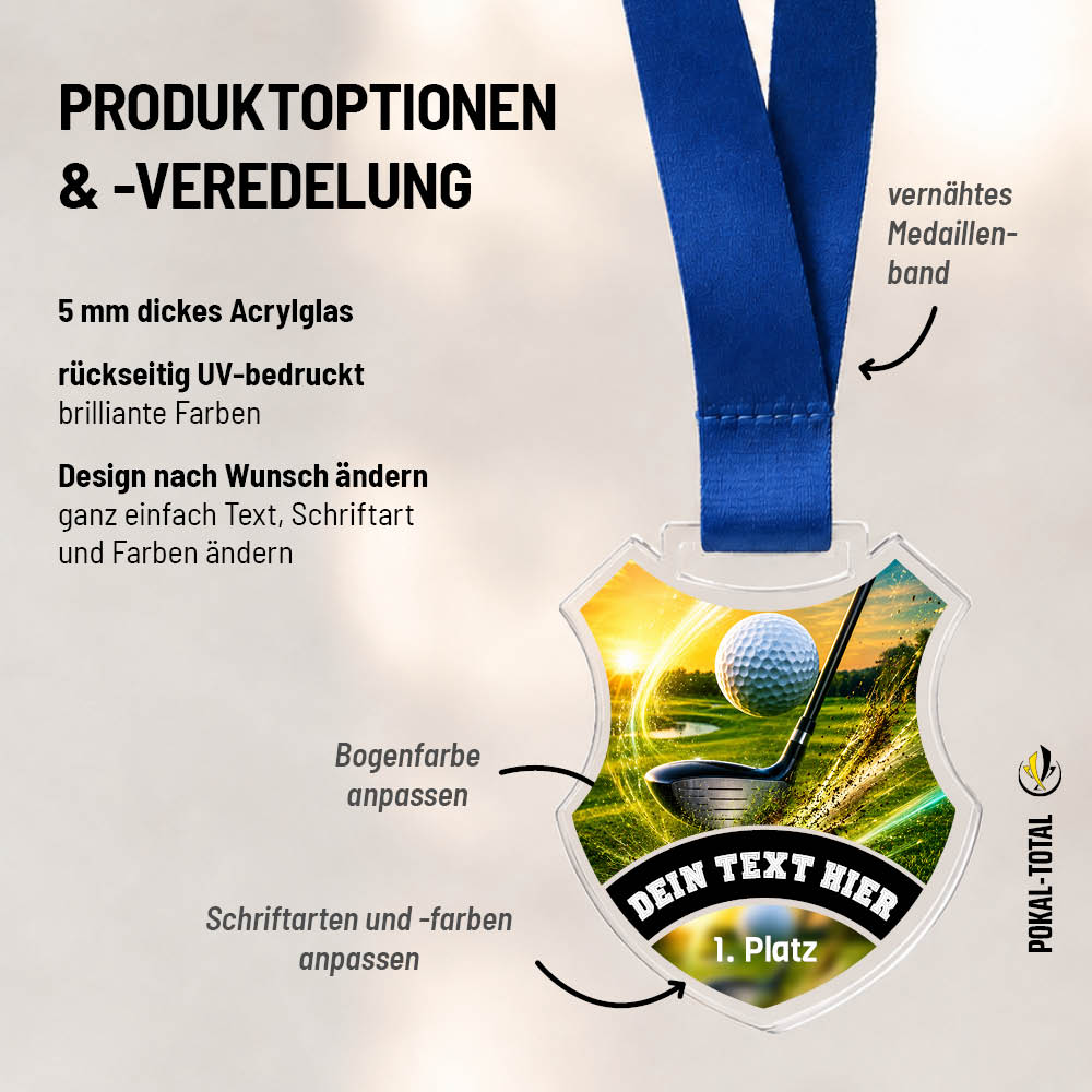 Wappen Medaille Golf