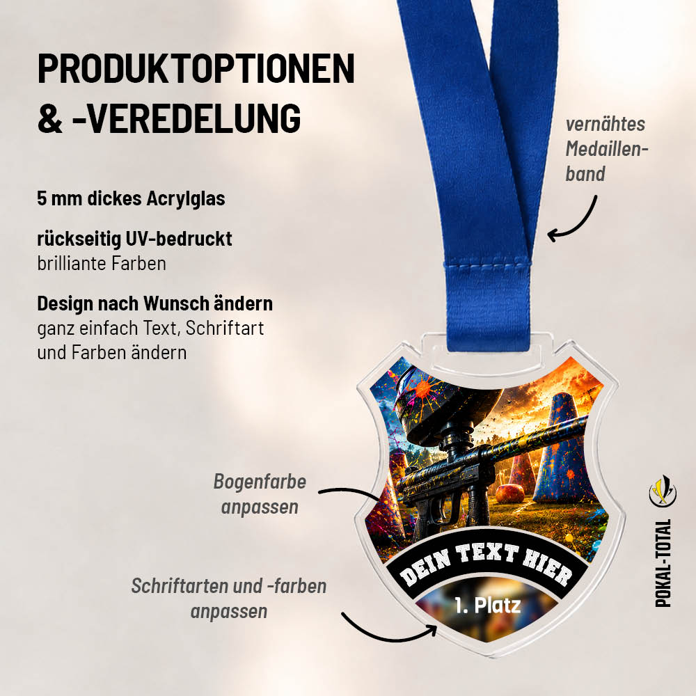 Wappen Medaille Paintball