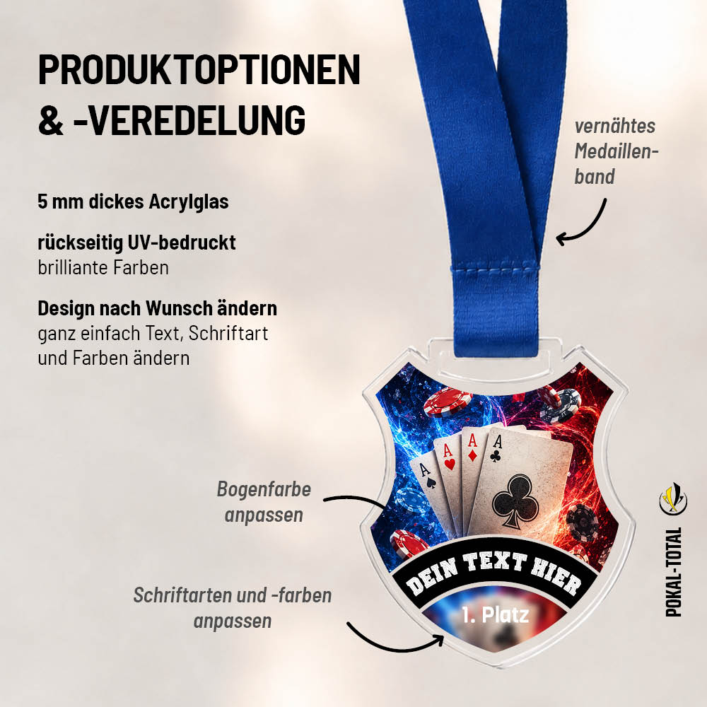 Wappen Medaille Poker
