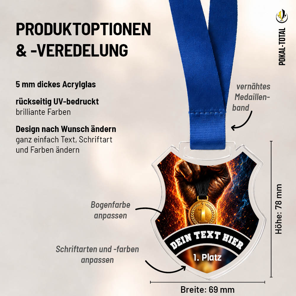 Wappen Medaille Erster Platz: Maßübersicht und Gestaltungsoptionen