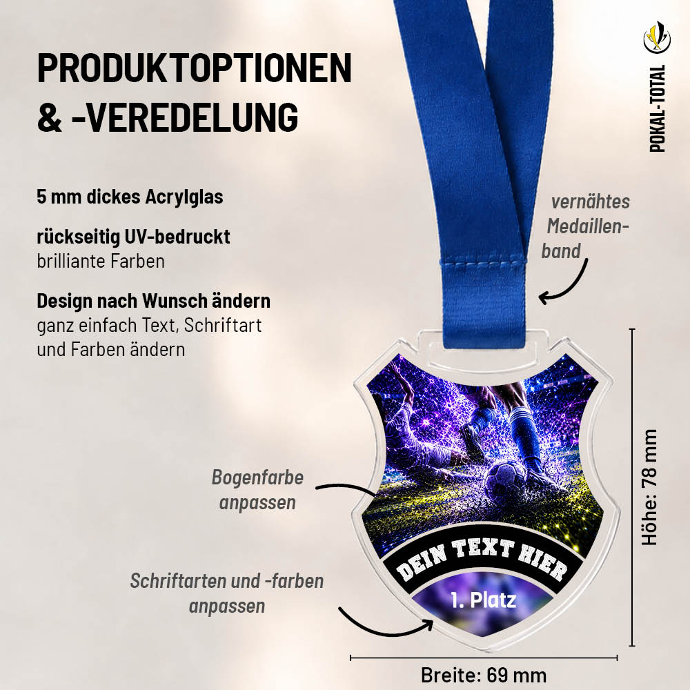 Wappen Medaille Beste Spielerin: Maßübersicht und Gestaltungsoptionen