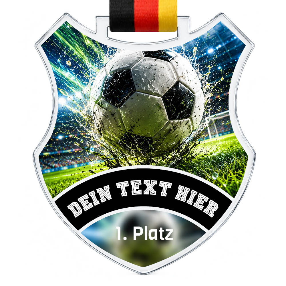 Wappen-Medaille: Fußballmotiv mit Ball