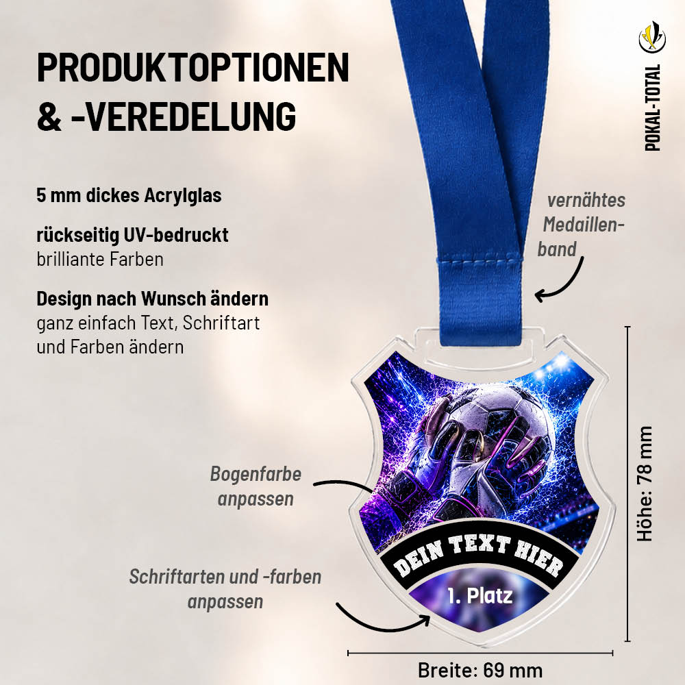 Wappen Medaille Beste Torhüterin: Maßübersicht und Gestaltungsoptionen