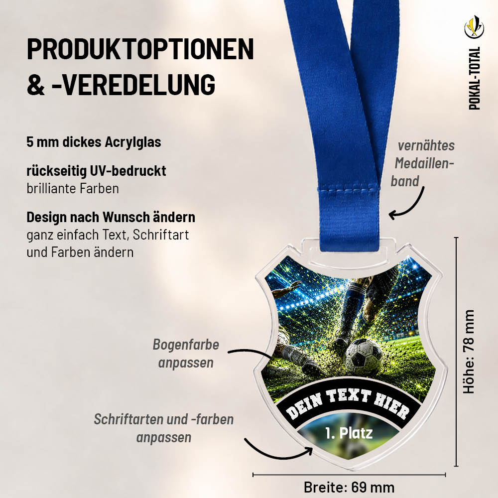 Wappen Medaille Bester Spieler: Maßübersicht und Gestaltungsoptionen