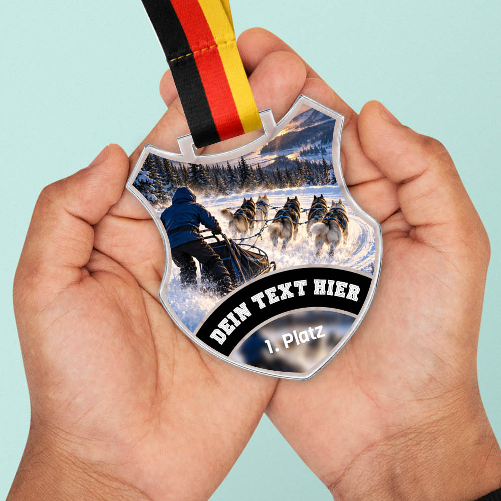 Signature Medaille Hundeschlitten – weitere Ansicht
