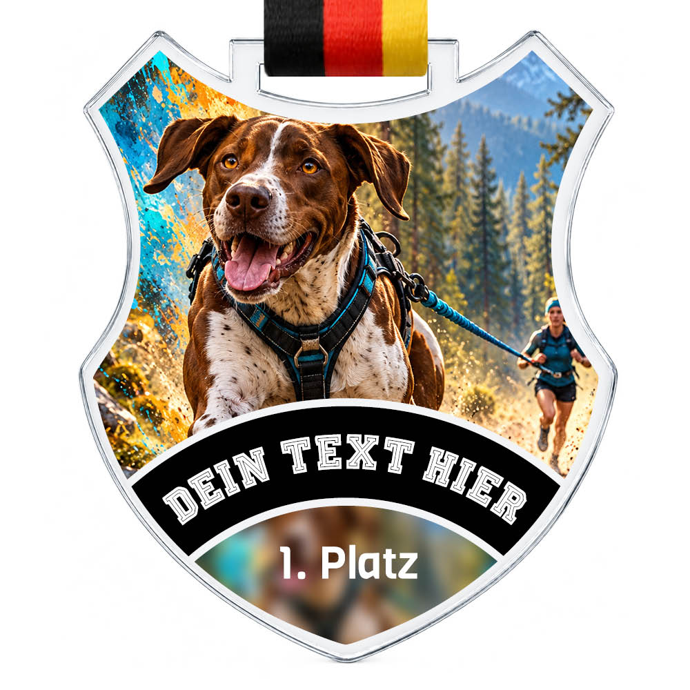 Wappen Medaille Canicross – Produktansicht