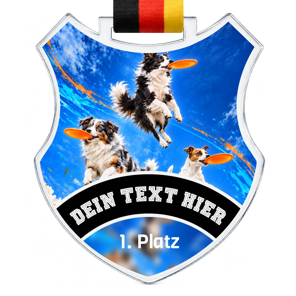 Wappen Medaille Dog Frisbee – Produktansicht