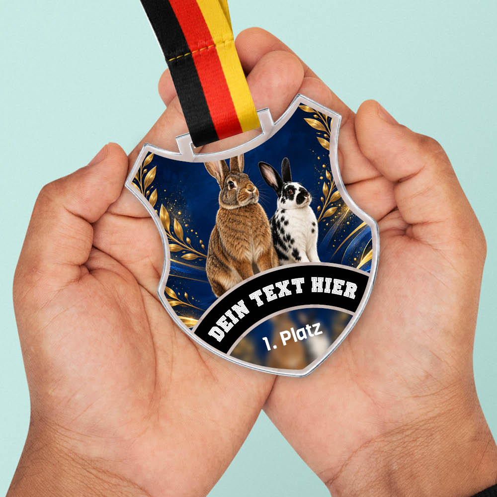 Wappen Medaille Kaninchenzucht – weitere Ansicht