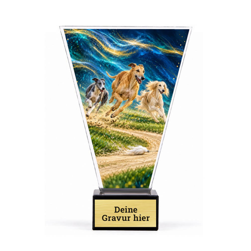 Signature Pokal Windhundrennen auf Sockel – Produktansicht