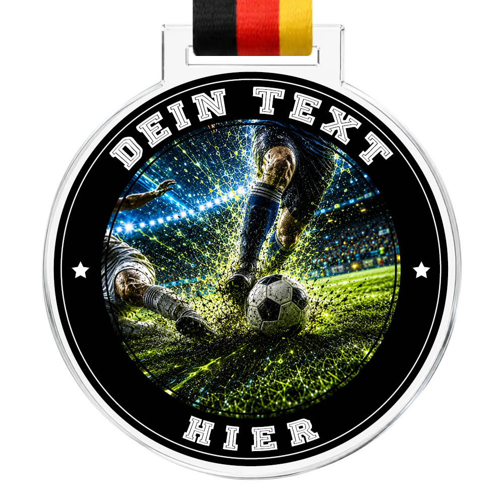 Signature-Medaille: Fußballspieler am Ball