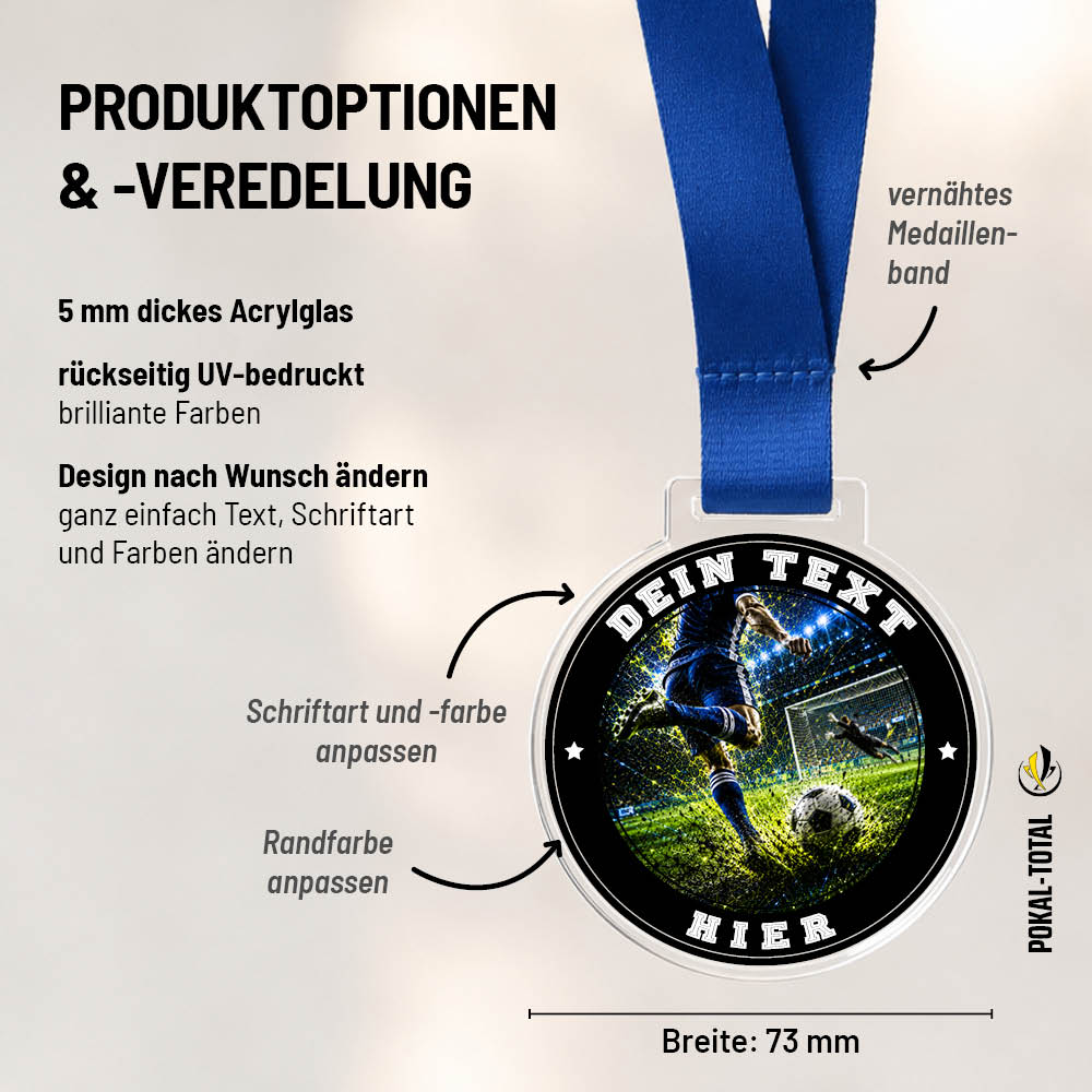 Signature Medaille Bester Torschütze: Maßübersicht und Gestaltungsoptionen
