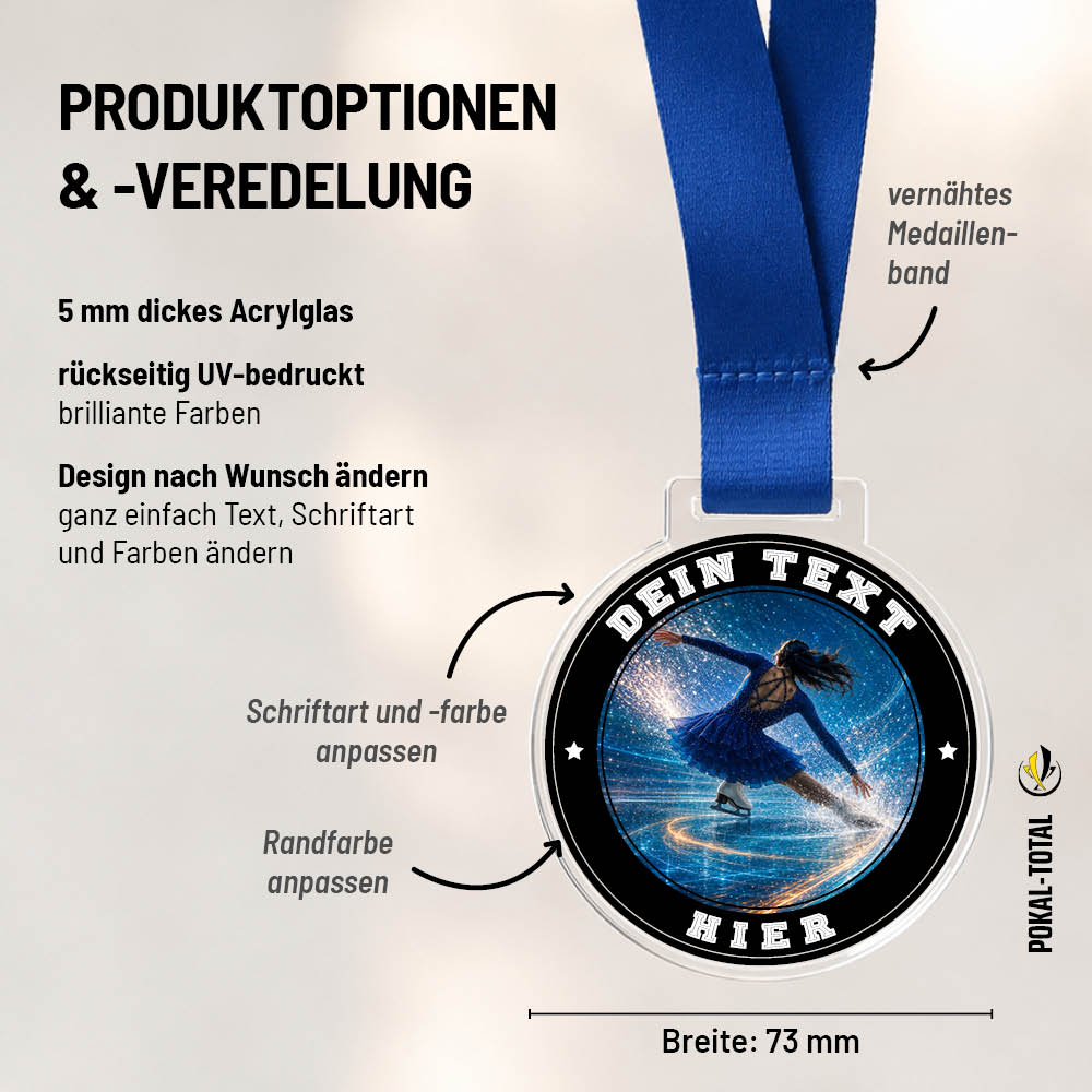 Maßübersicht der Signature Medaille Eiskunstlaufen