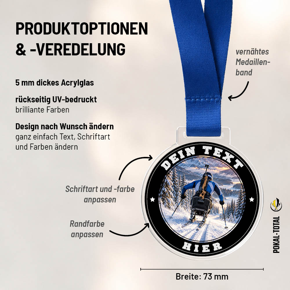 Maßübersicht der Signature Medaille Para Skifahren