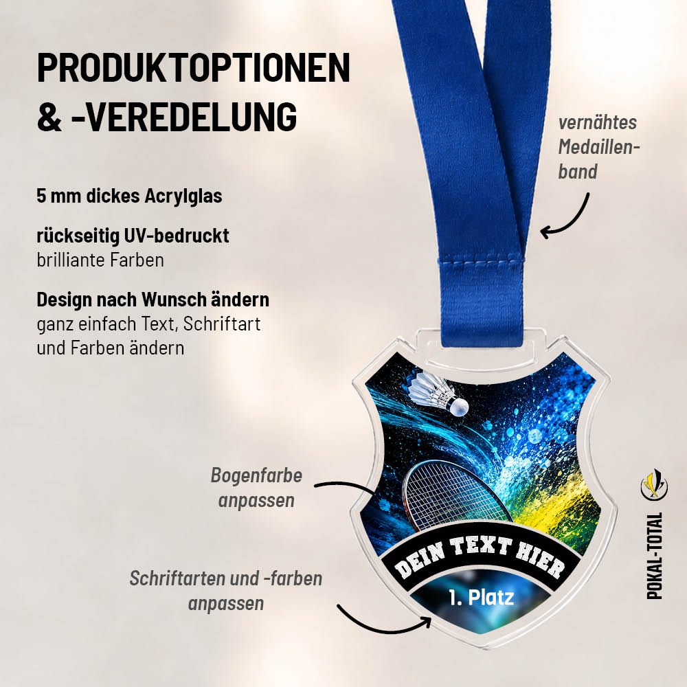 Wappen Medaille Badminton
