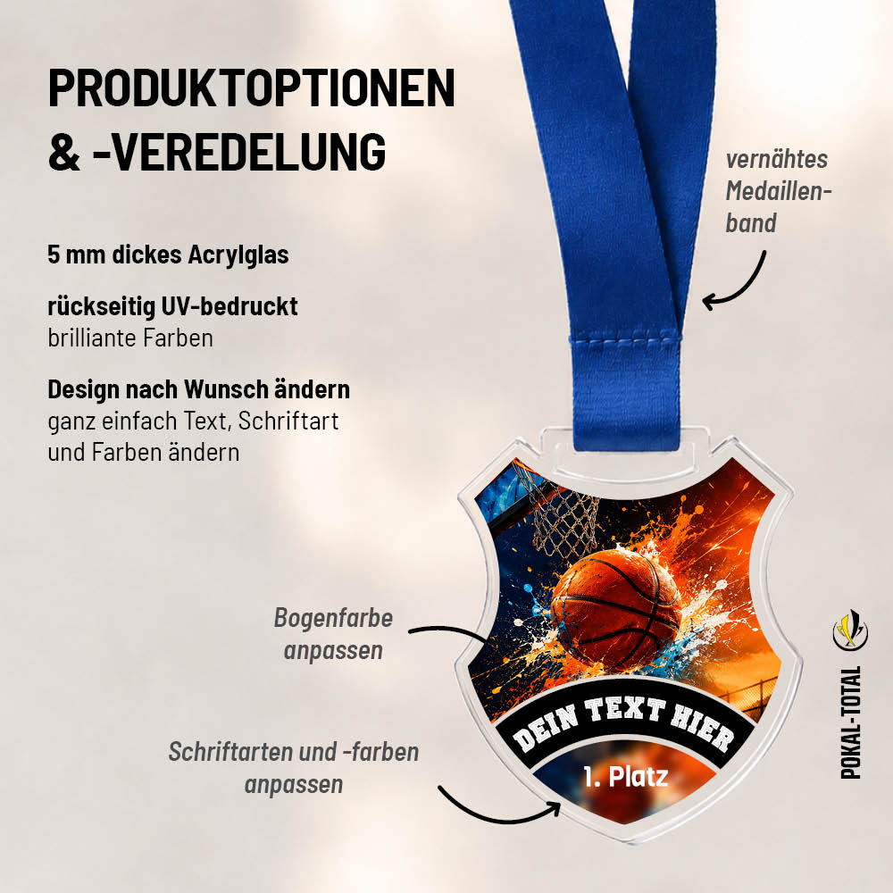 Wappen Medaille Basketball