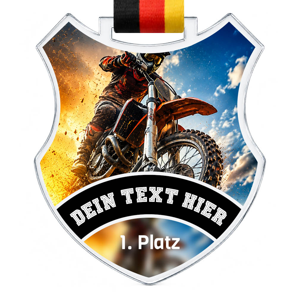 Wappen Medaille Motocross