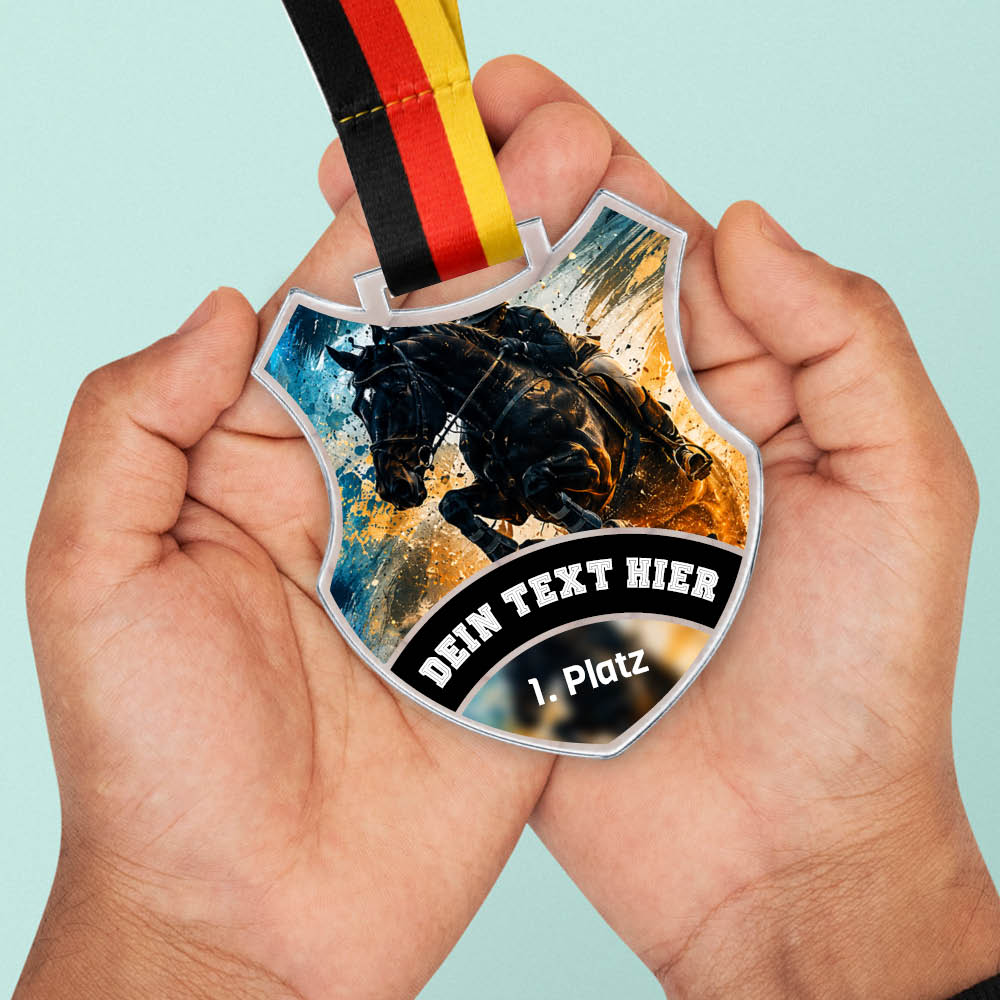 Wappen Medaille Springreiten