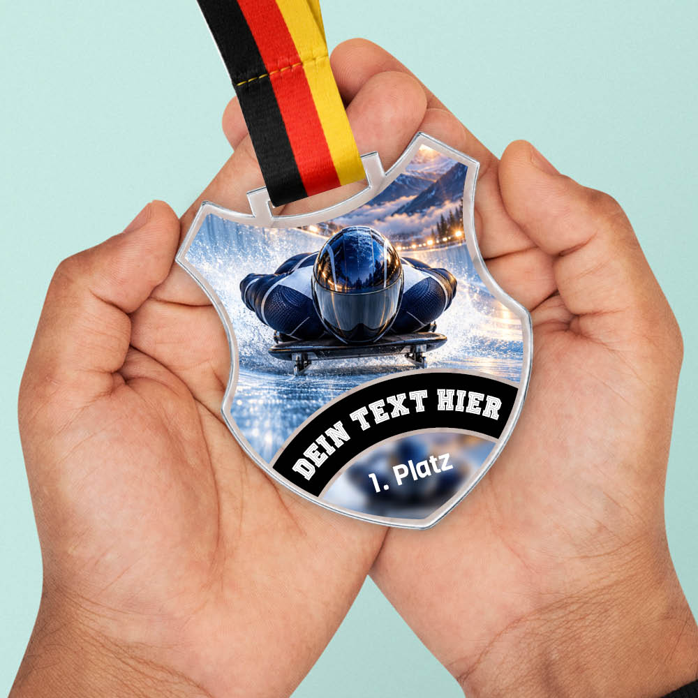 Signature Medaille Rodeln – weitere Ansicht