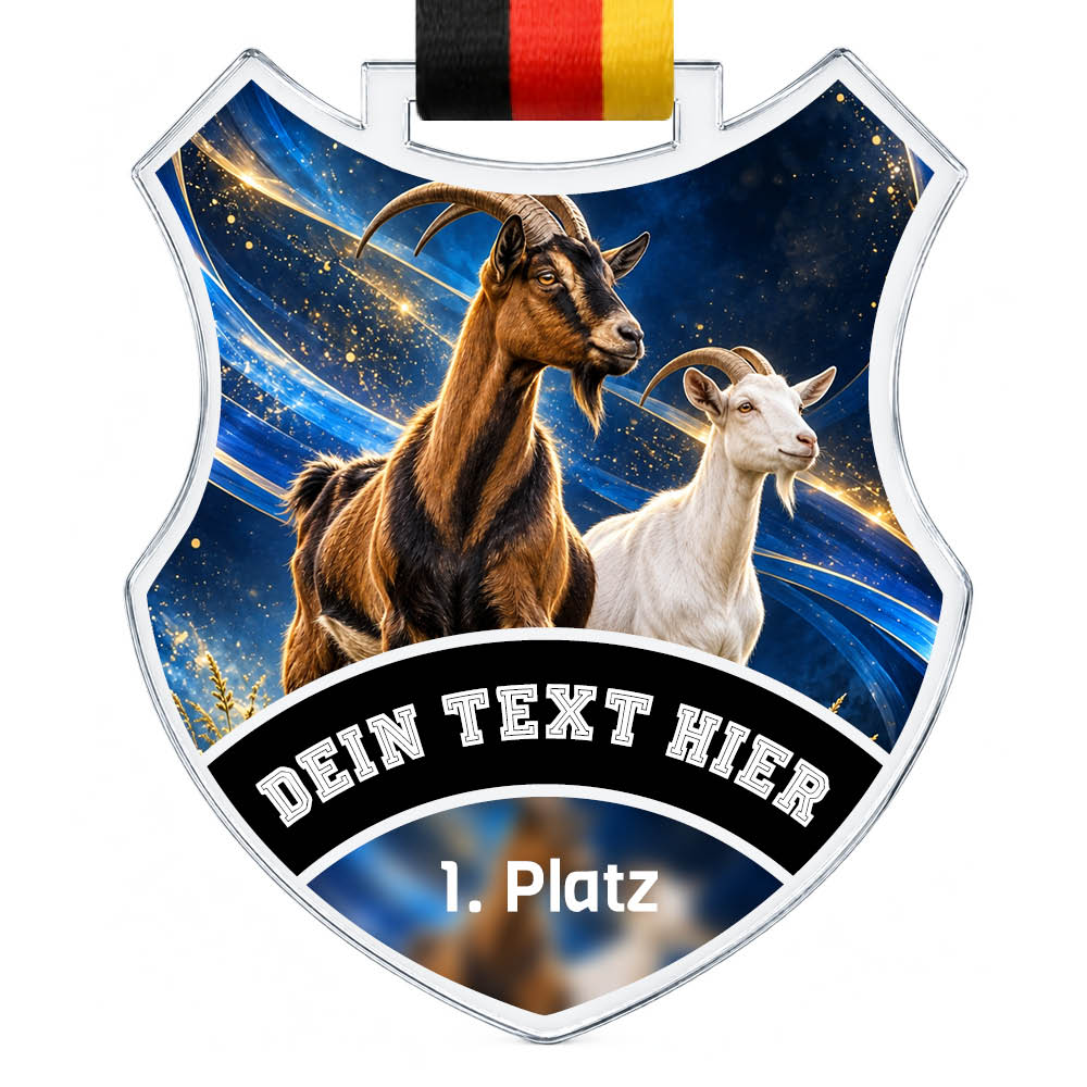 Wappen Medaille Ziegen – Produktansicht
