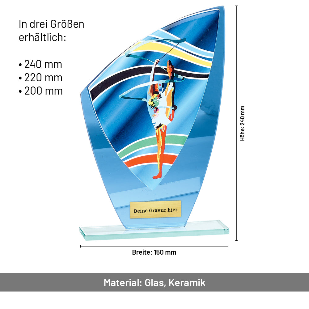 Gymnastik Glaspokal verspiegelt