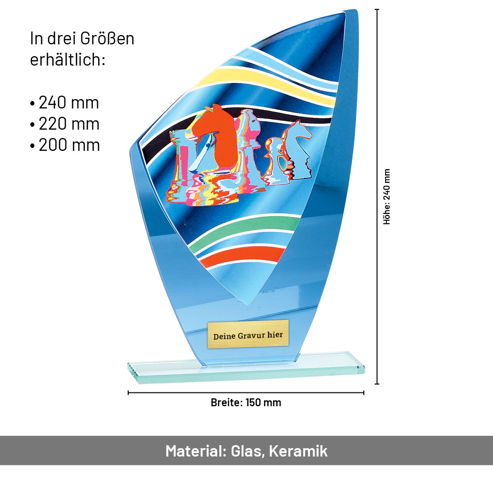 Schach Glaspokal verspiegelt