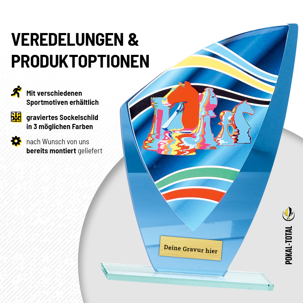 Schach Glaspokal verspiegelt