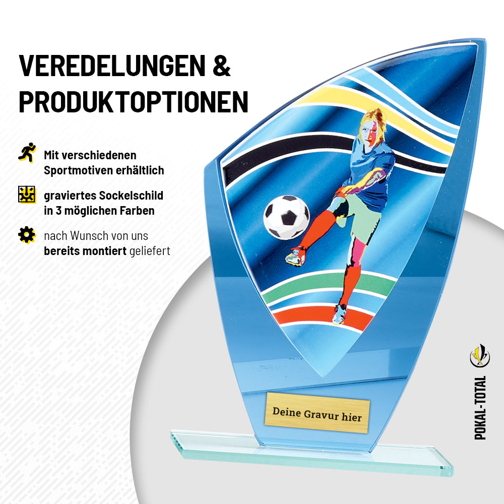 Fußball Glaspokal verspiegelt Frauen