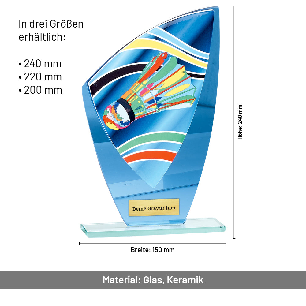 Badminton Glaspokal verspiegelt