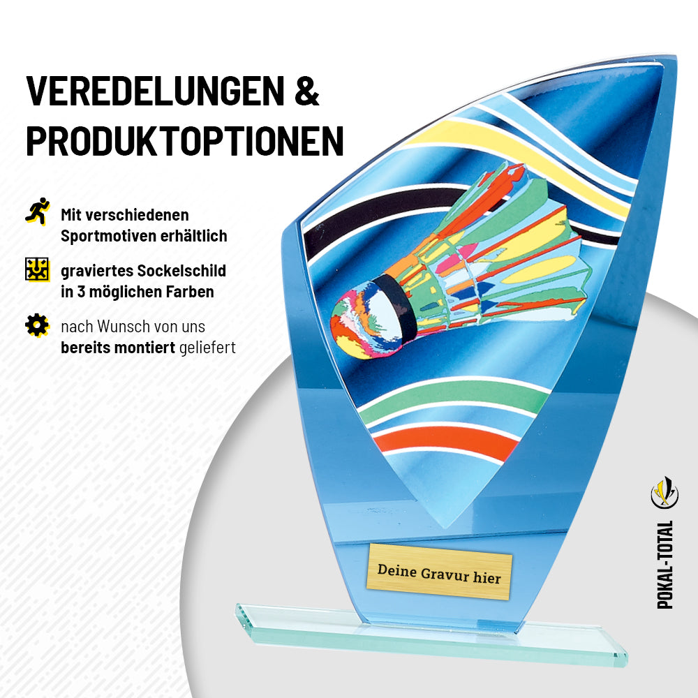 Badminton Glaspokal verspiegelt