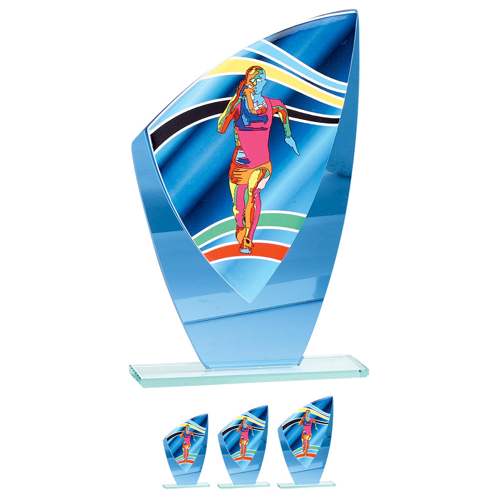 Laufen Glaspokal verspiegelt Frauen